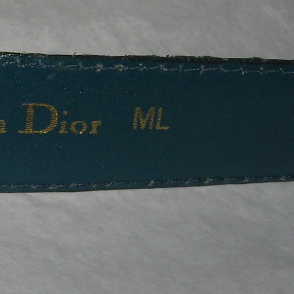 ❤️CHRISTIAN DIOR GREEN REPTILE PRINT LEATHER BELT AND OVERSIZED BUCKLE 35 ML - Picture 7 of 7